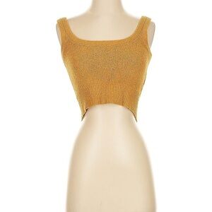 Club Monaco Women's Mustard Knit Crop Top
